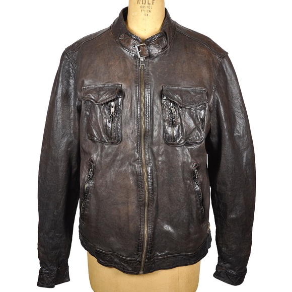 VTG SCOTCH & SODA Brown Bomber Moto Jacket - Picture 3 of 16